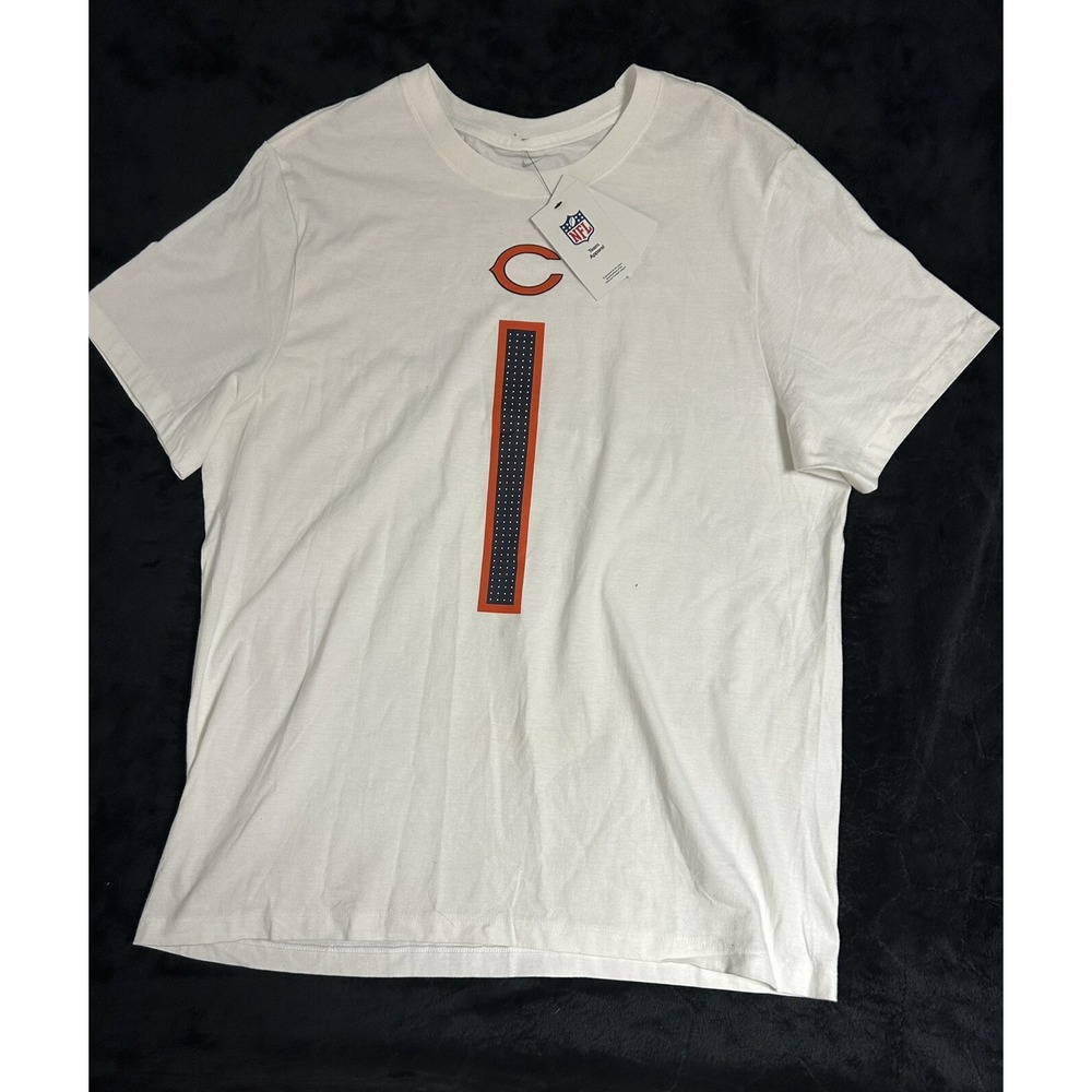 NEW NFL Team Apparel Chicago Bears Justin Fields Nike Men White T-Shirt Size XL